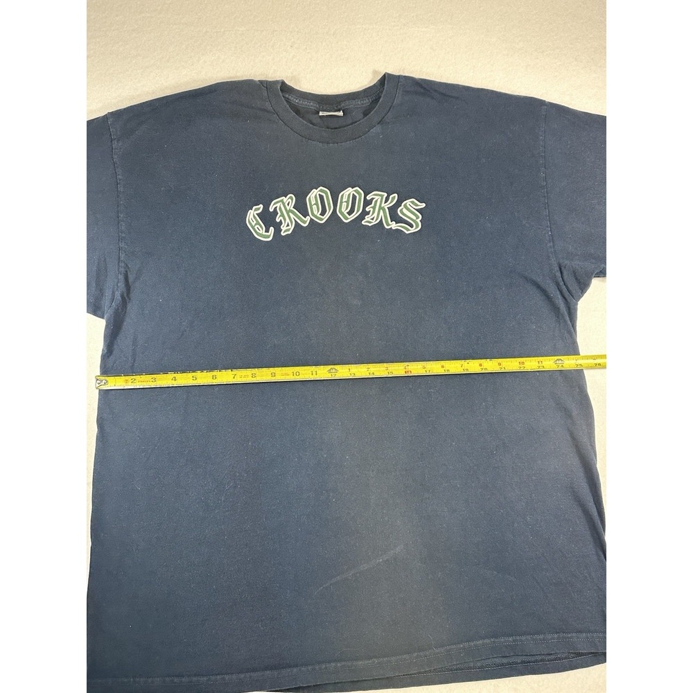 Crooks & Castles Navy Blue Graphic T-Shirt 2XL Streetwear Cotton Tee - Picture 5 of 8